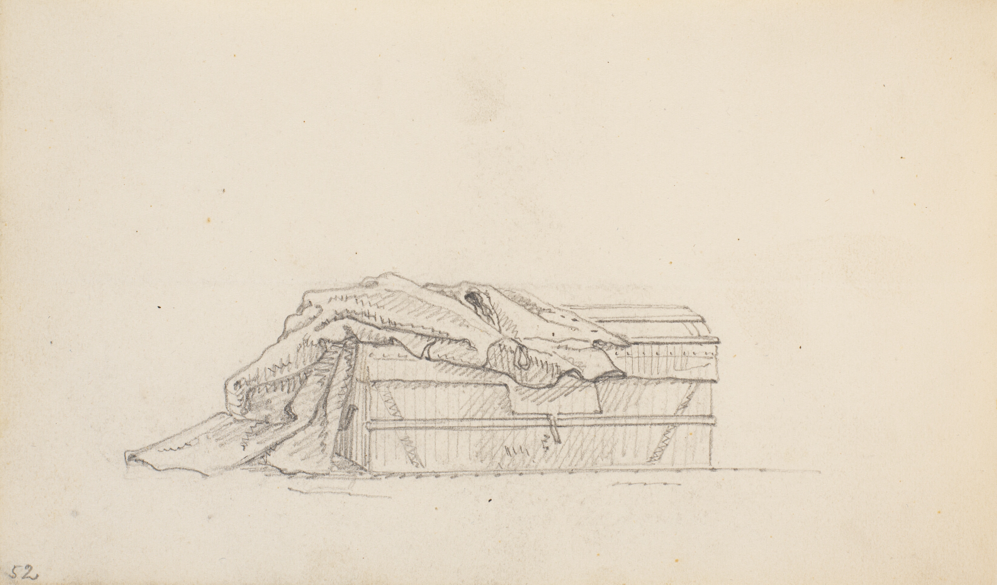 Studie af en kuffert og en kappe